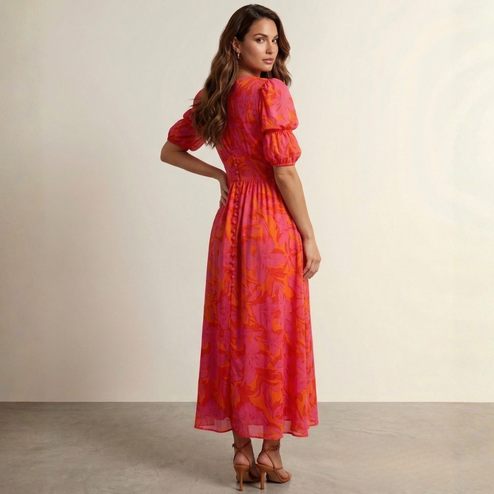 Elena - Maxi Dress Featuring a Plunging Neckline