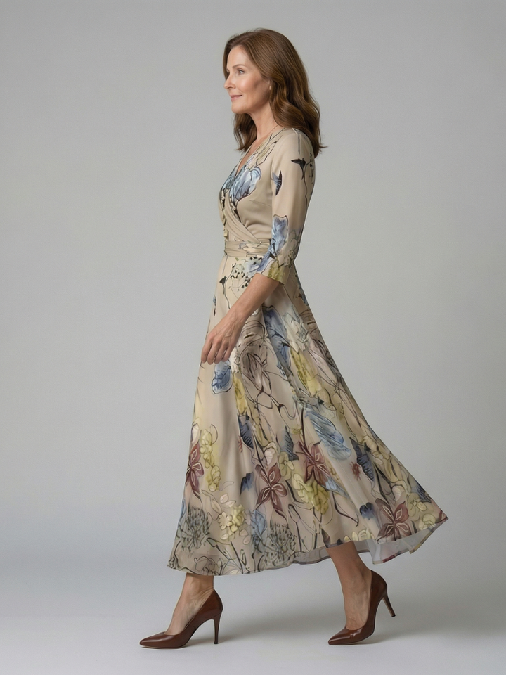 Luna | Floral Cross-Back Maxi Dress