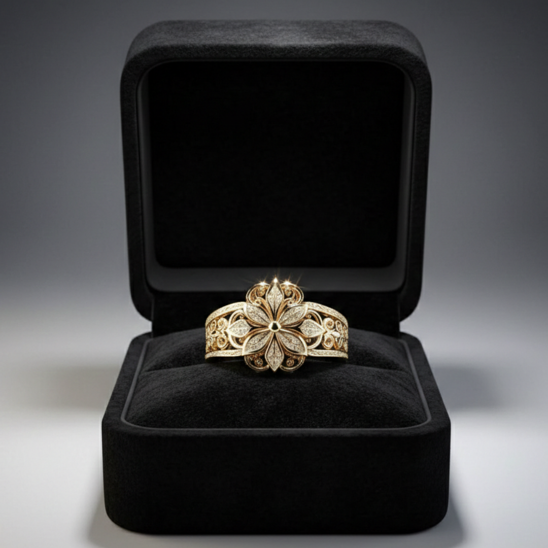 Ariadne - Ring made of exotic gold with zircon