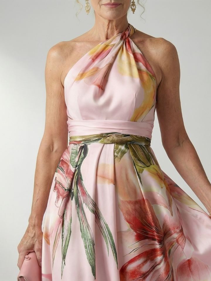 Dagmar | Halter Neck Floral Maxi Dress