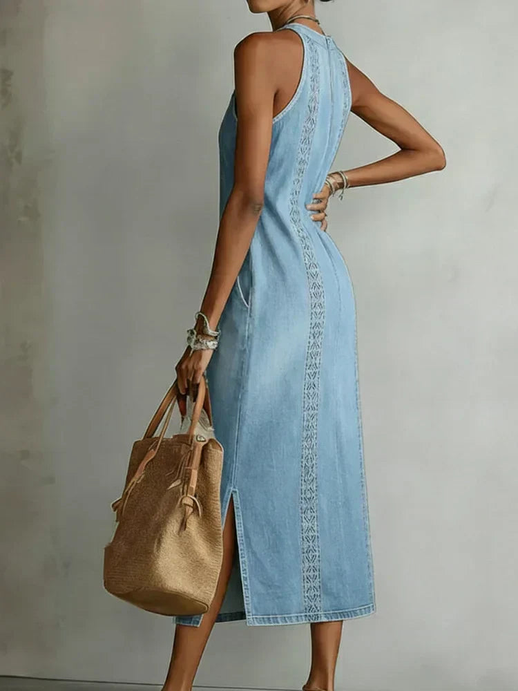 Júlia - Vintage Lace Denim Dress