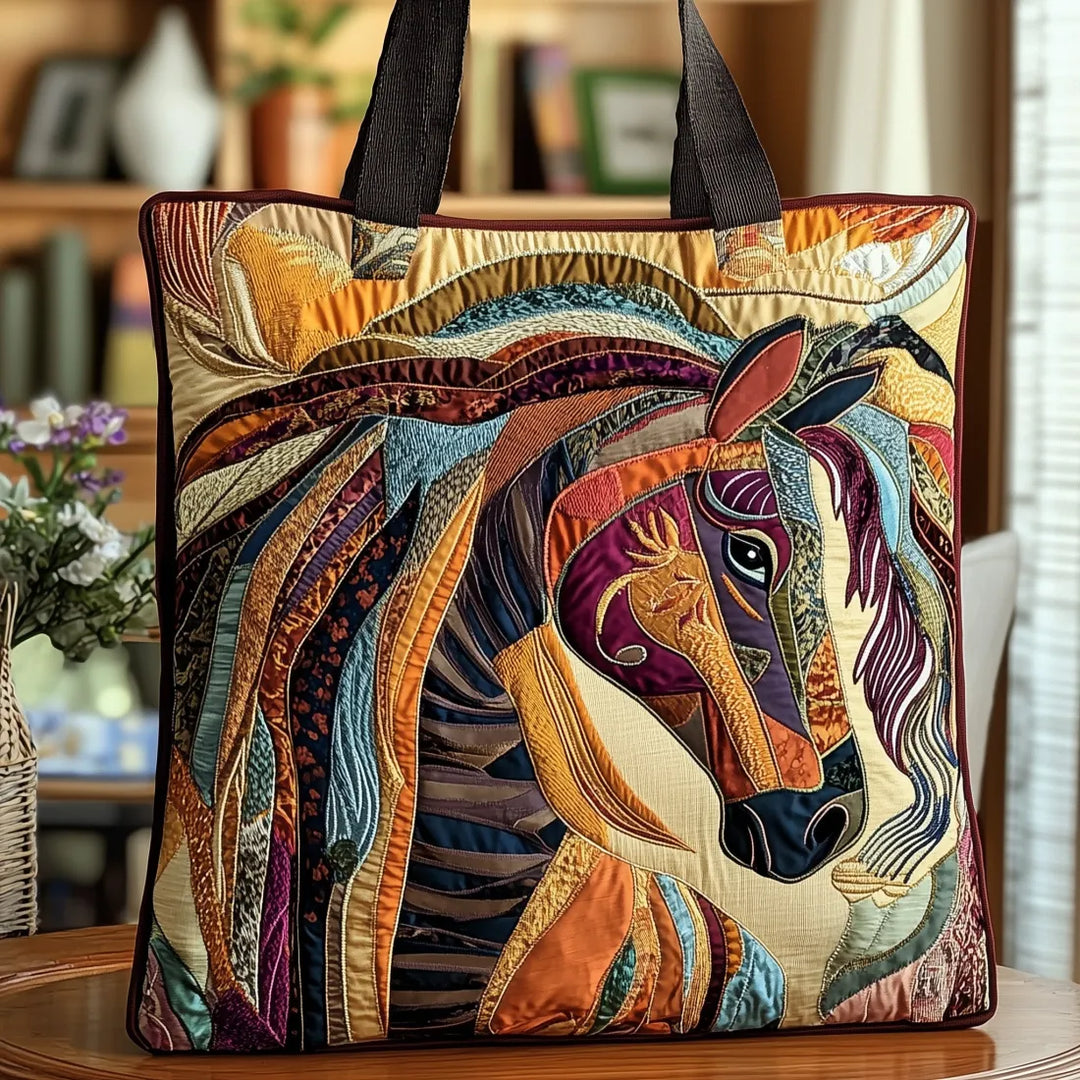 Handmade Bag with Horse Design in Colourful Mosaic
