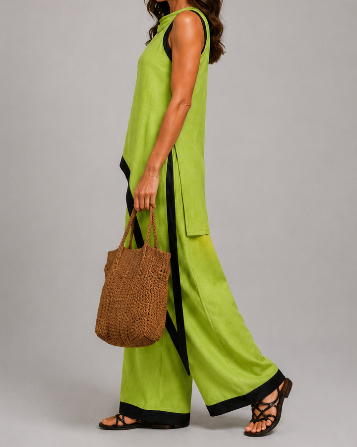 Leonora | Chic Co-Ord Set with Stylish Contrast Accents