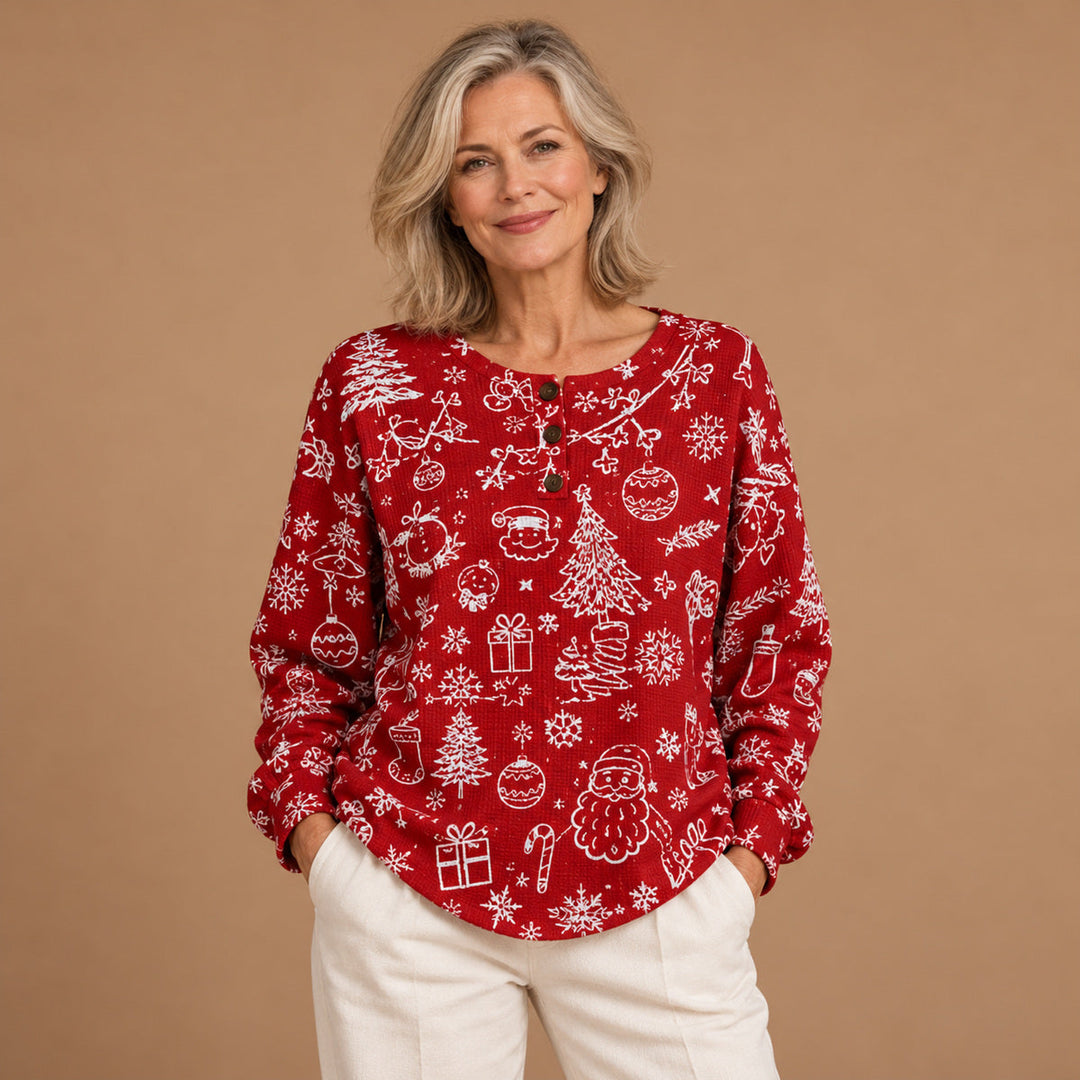 Sorcha - Festive Red Nordic Christmas Jumper