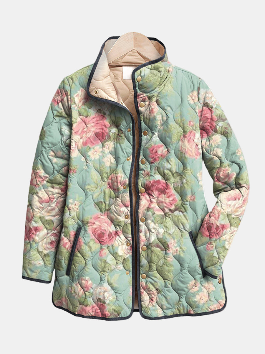 Light Antique Roses Quilted Jacket