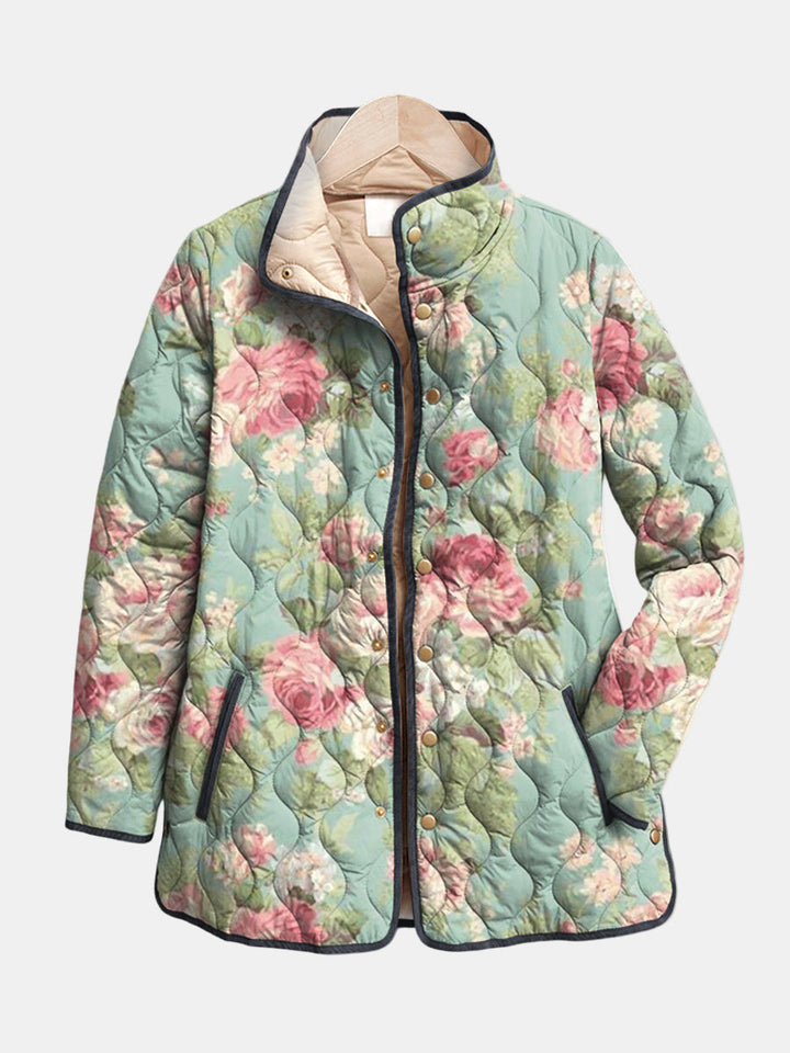 Light Antique Roses Quilted Jacket