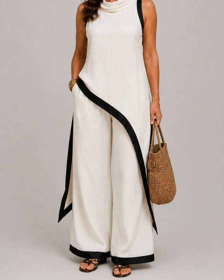 Leonora | Chic Co-Ord Set with Stylish Contrast Accents
