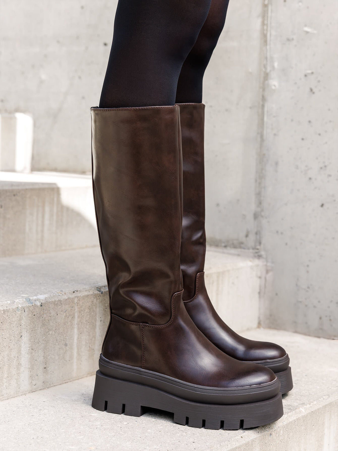 High-Top Boots Featuring Aggressive Tread Sole