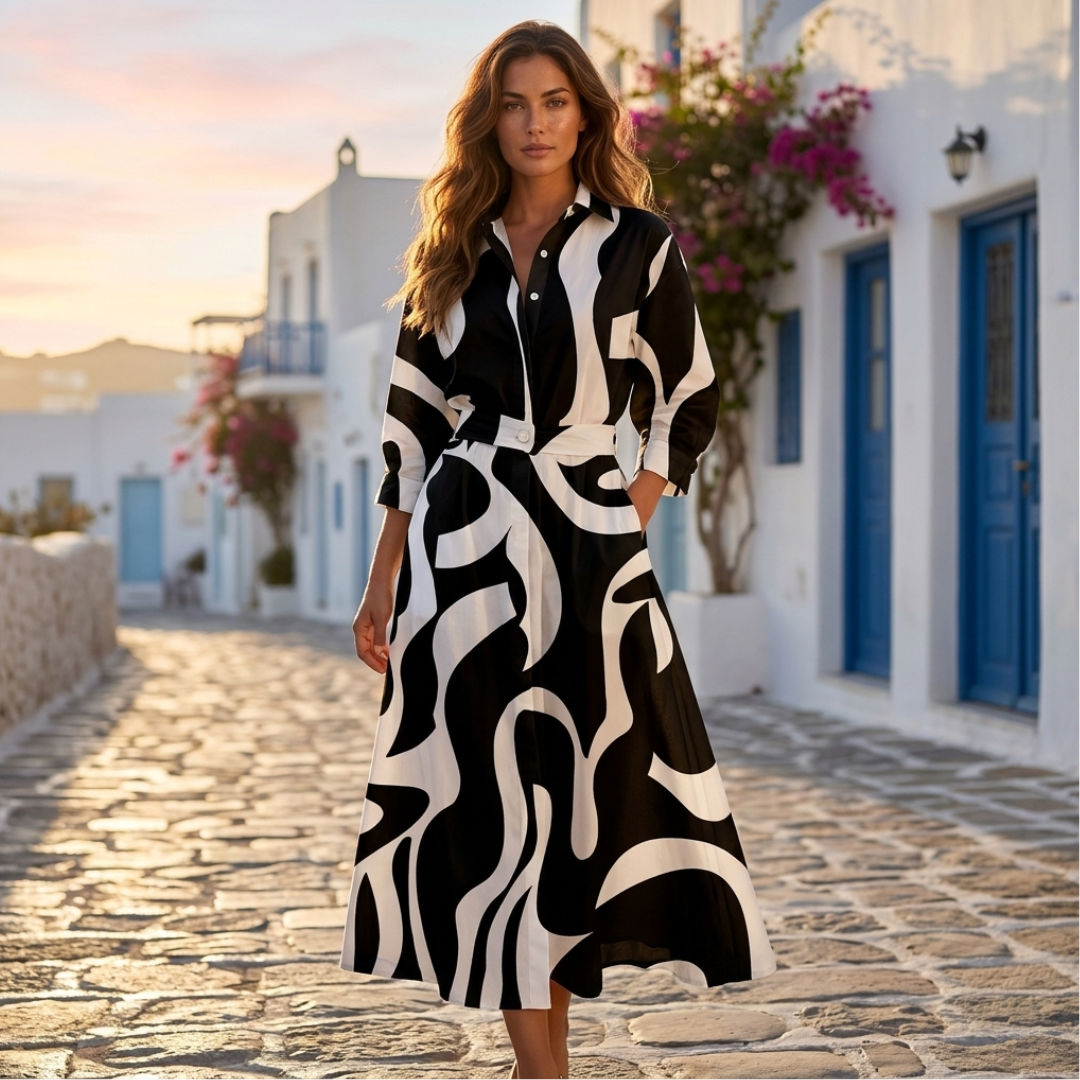 Lana - Chic Collared Cotton Dress