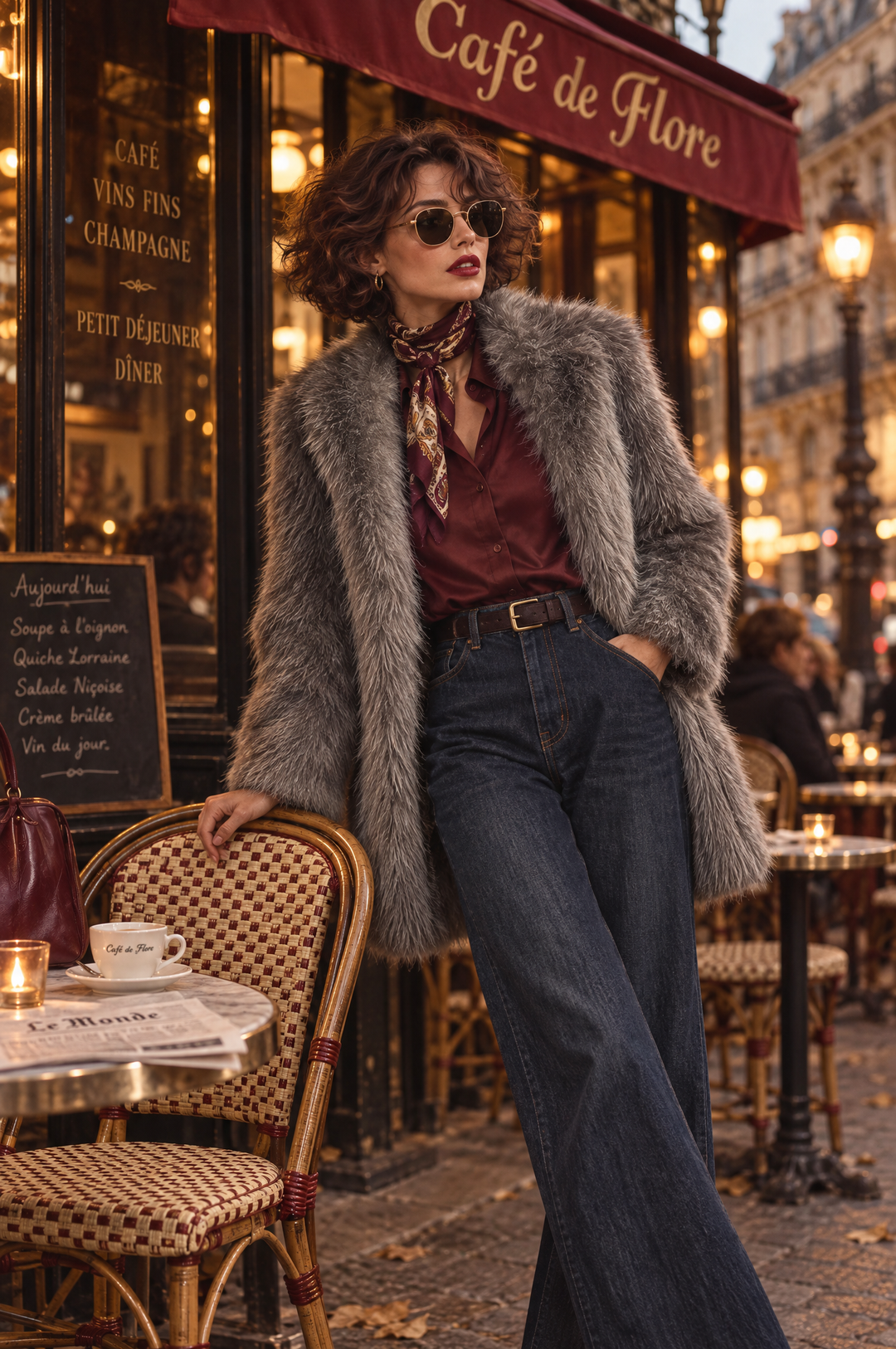 Elegant Mid-Length Faux Mink Fleece Coat with Handle and Straight Cut