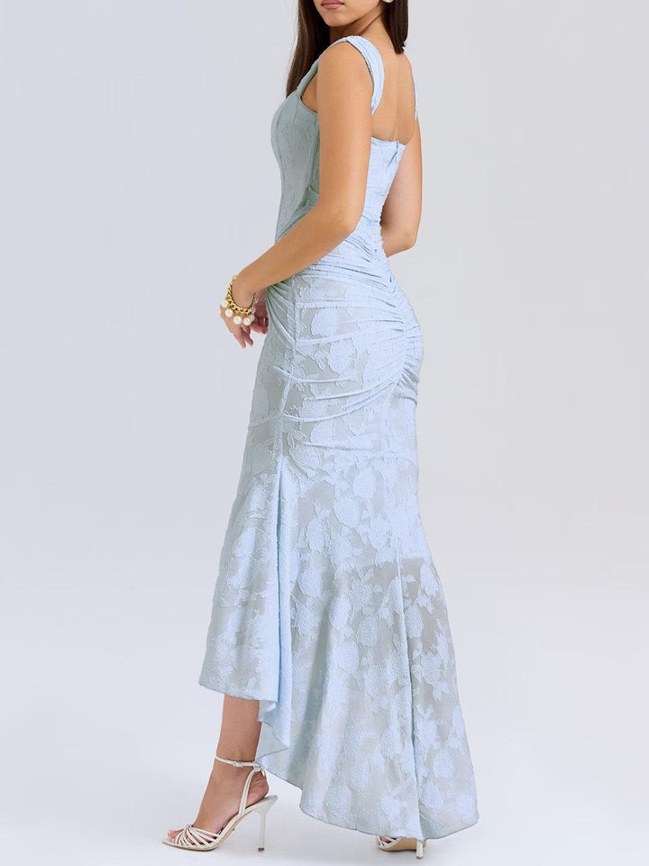 Natasha | Lace Midi Dress Featuring a Mermaid Train