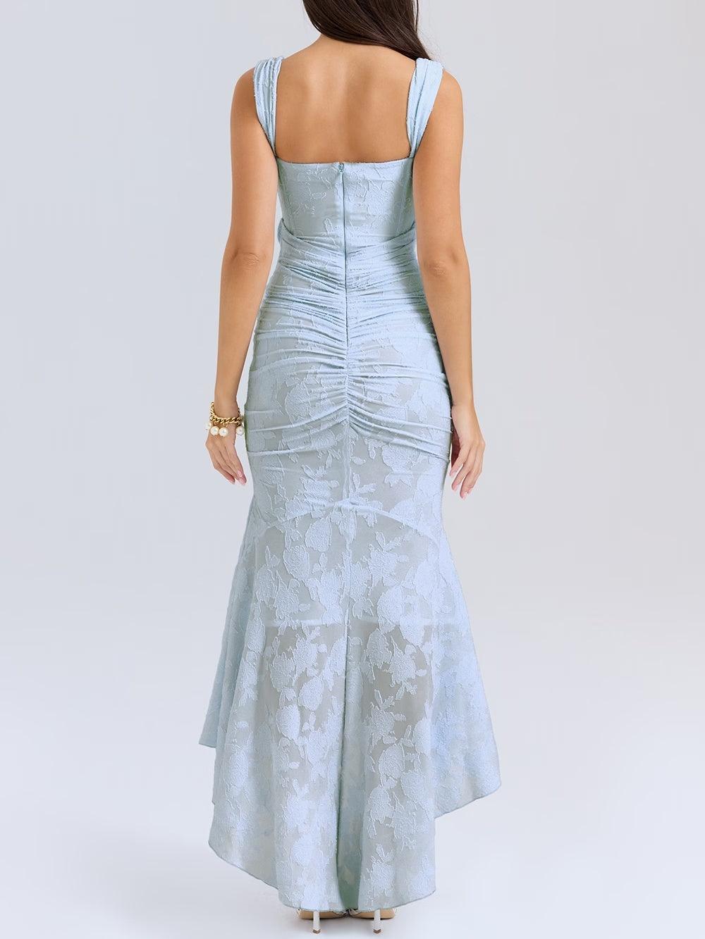 Natasha | Lace Midi Dress Featuring a Mermaid Train