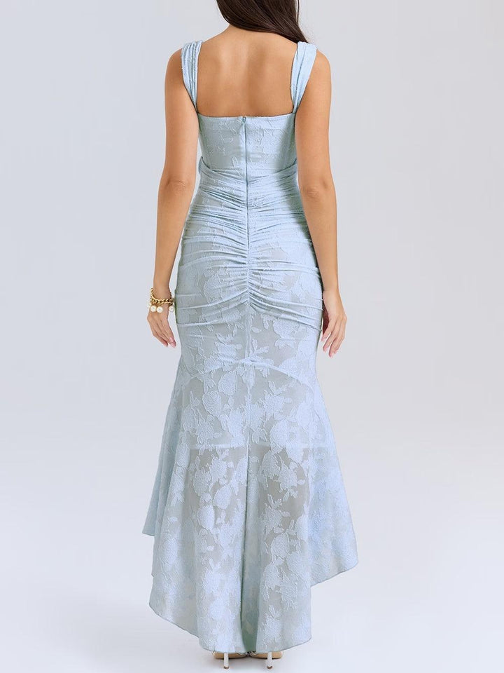 Natasha | Lace Midi Dress Featuring a Mermaid Train