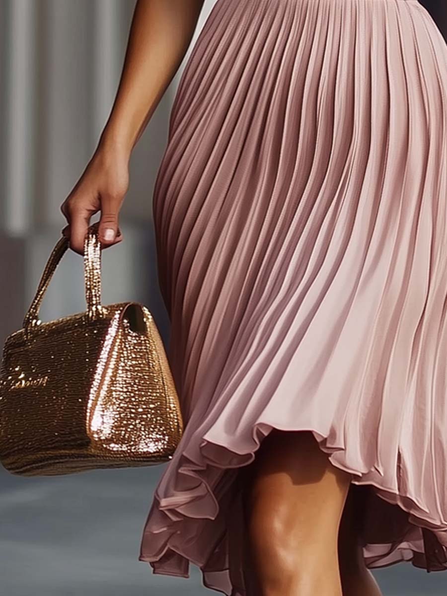 Pleated Midi Sleeveless Dress
