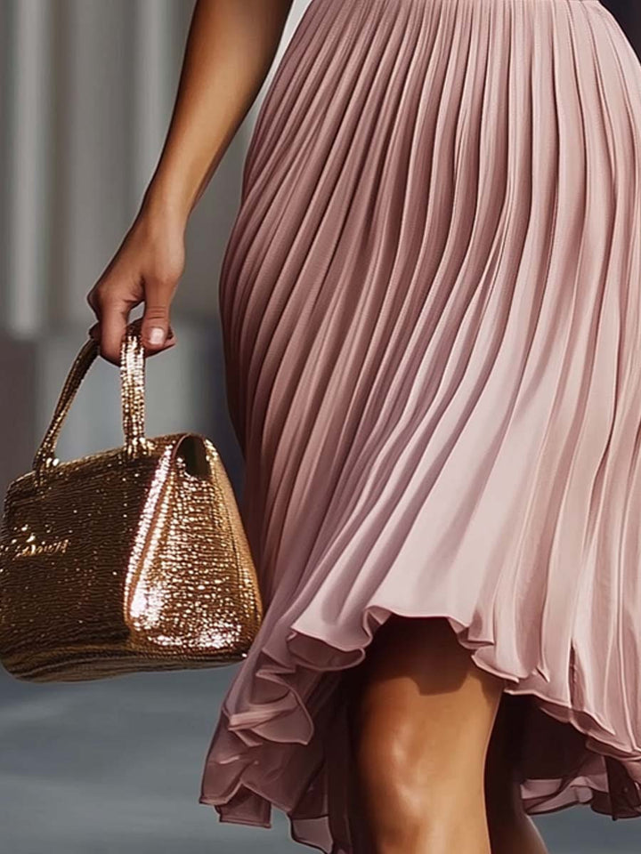 Pleated Midi Sleeveless Dress