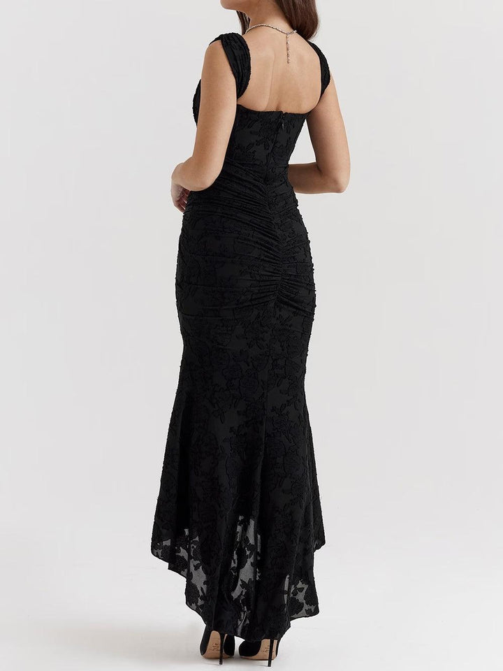 Natasha | Lace Midi Dress Featuring a Mermaid Train