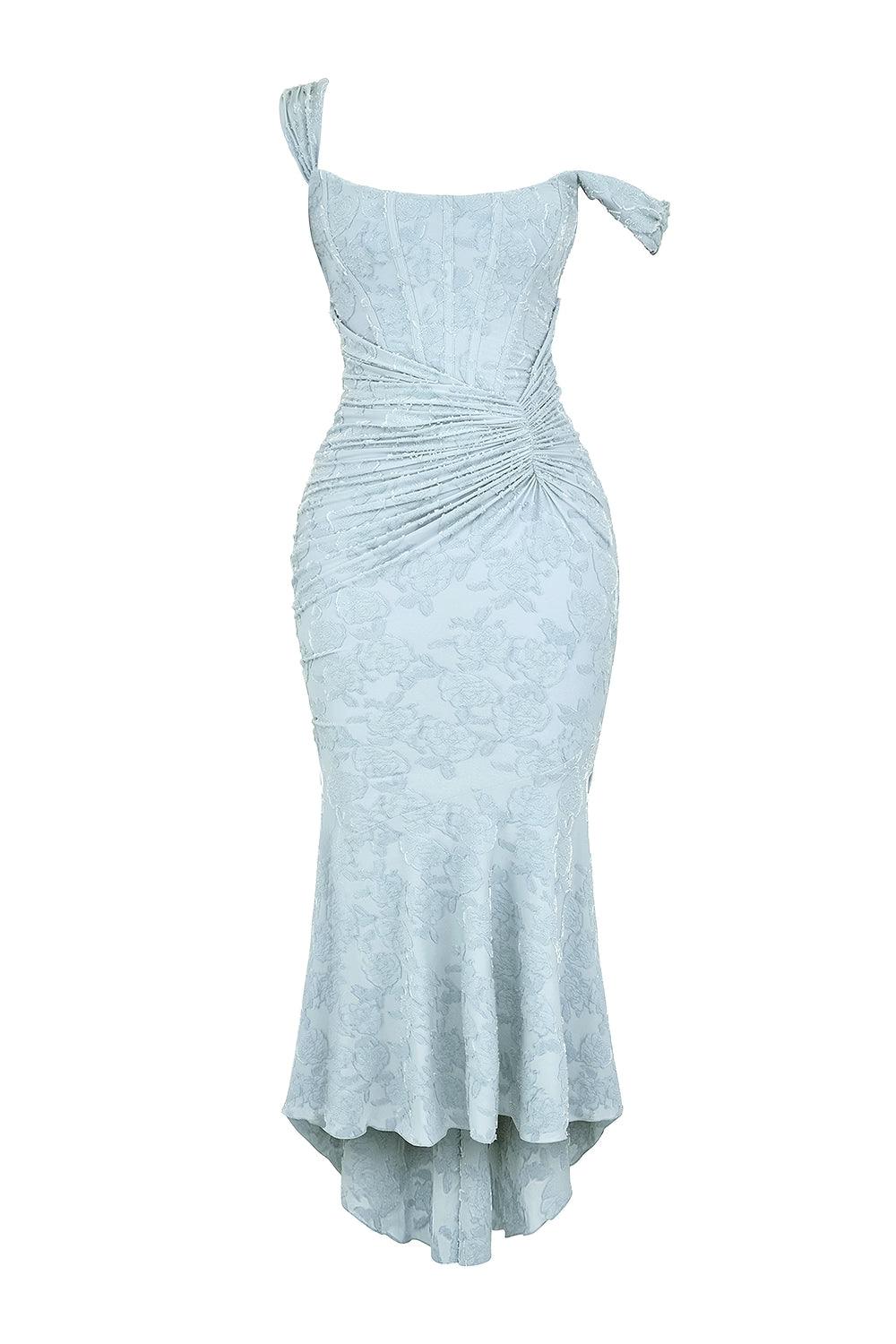Natasha | Lace Midi Dress Featuring a Mermaid Train