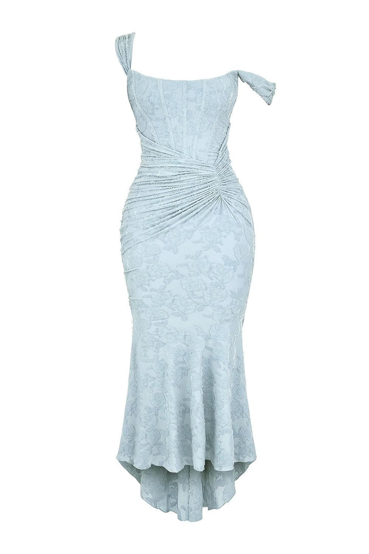 Natasha | Lace Midi Dress Featuring a Mermaid Train