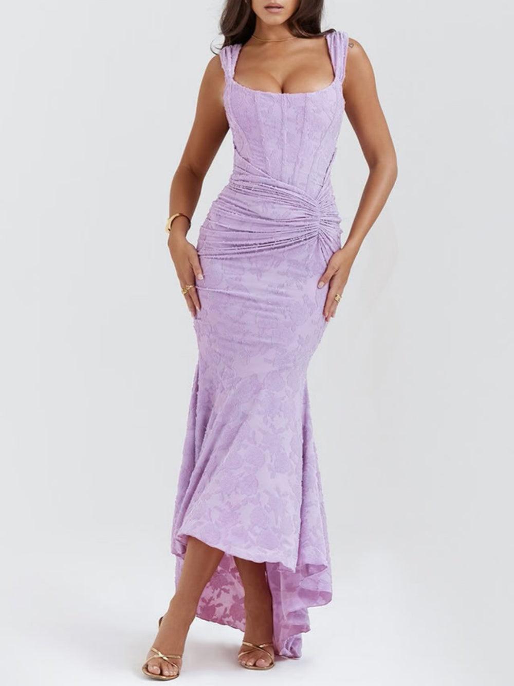 Natasha | Lace Midi Dress Featuring a Mermaid Train