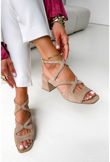 Berenice - Suede Beige Ankle Boots