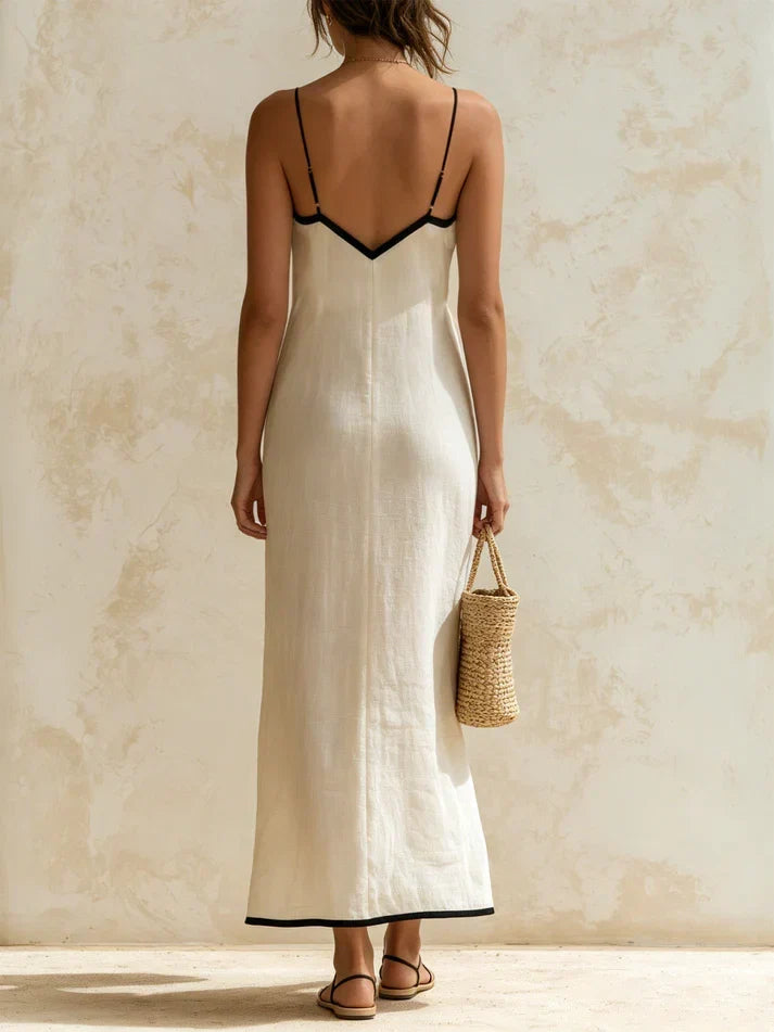 Elisa | Chevron Hem Long Strappy Dress