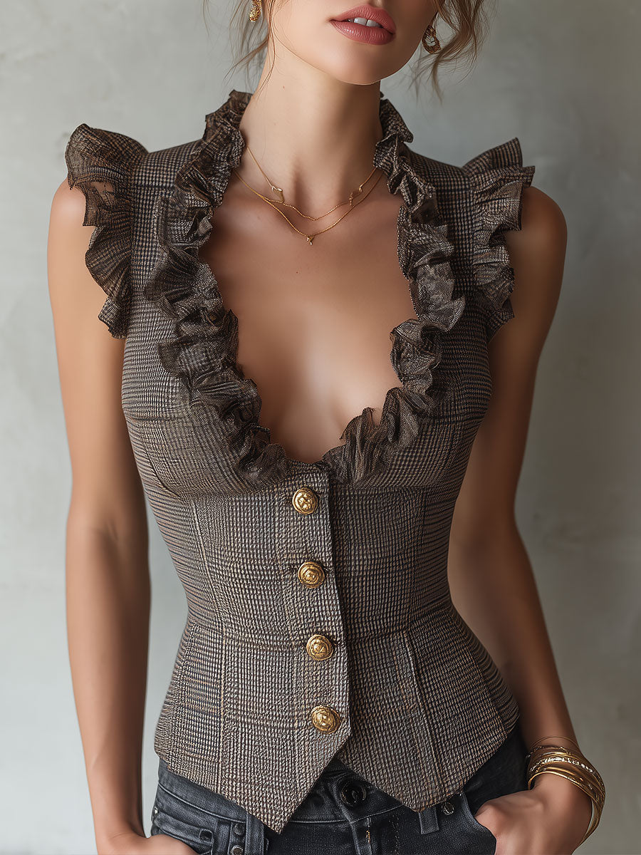 Sleek Tailored Waistcoat with Detailed Stitching