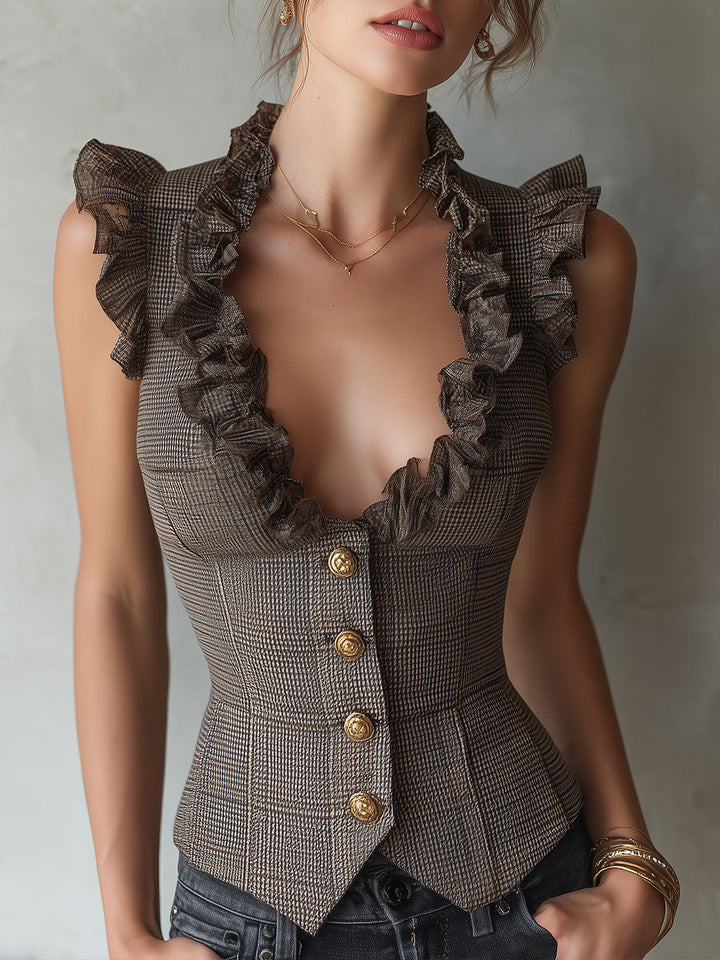 Sleek Tailored Waistcoat with Detailed Stitching