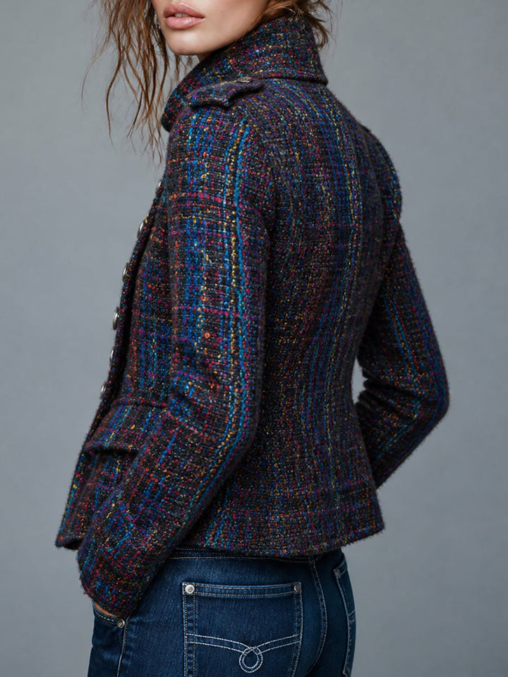 Vintage Military-Inspired Double Layer Jacket with Metal Accents