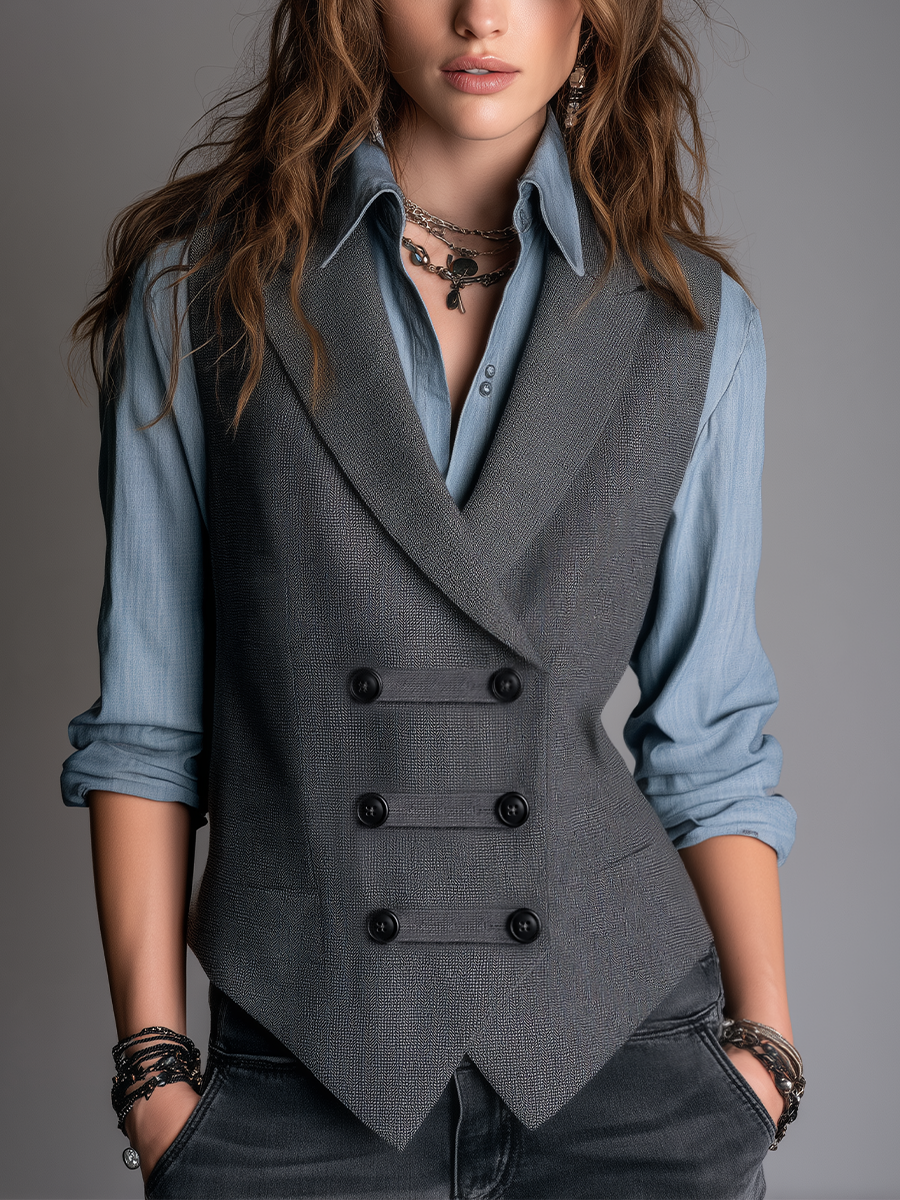 Reversible Vintage Grey Vest