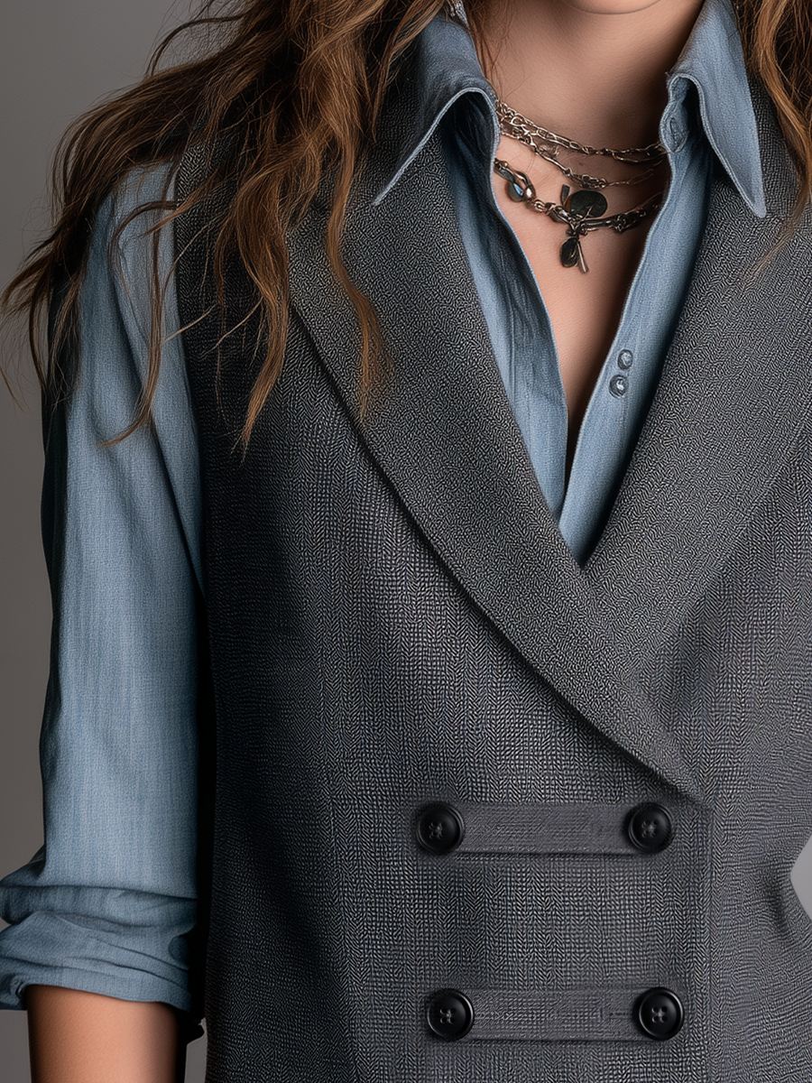 Reversible Vintage Grey Vest