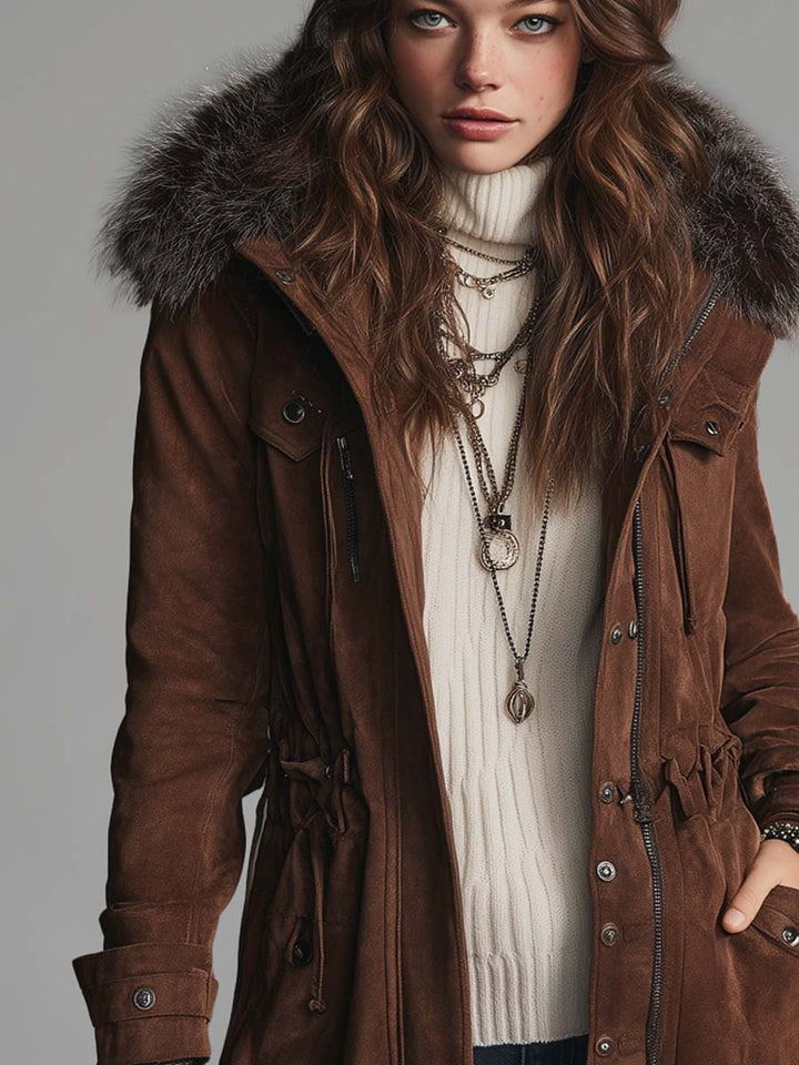 Retro-Inspired Adjustable Polyester Jacket