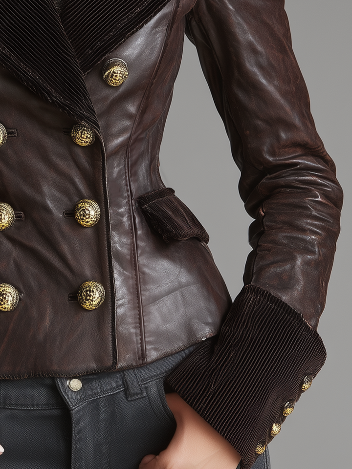 Retro Reversible Dark Brown Leather Jacket