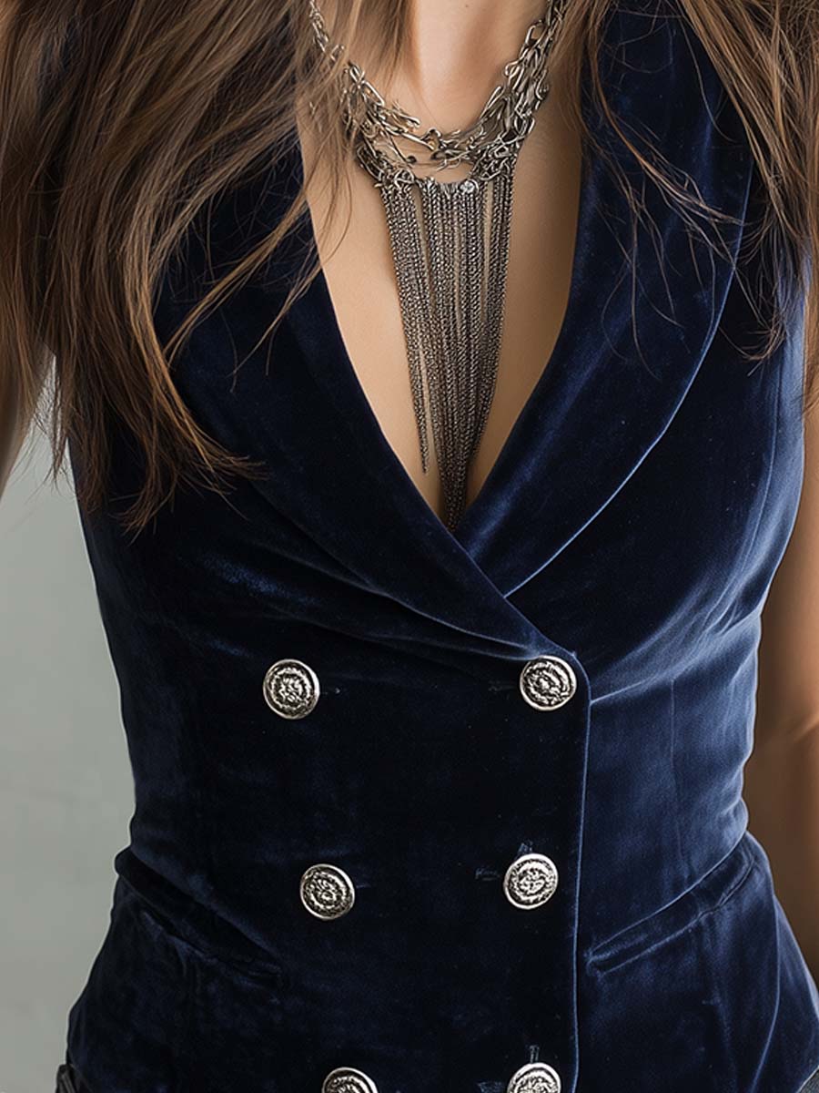 Reversible Faux Fur Vest Crafted from Synthetic Fabric