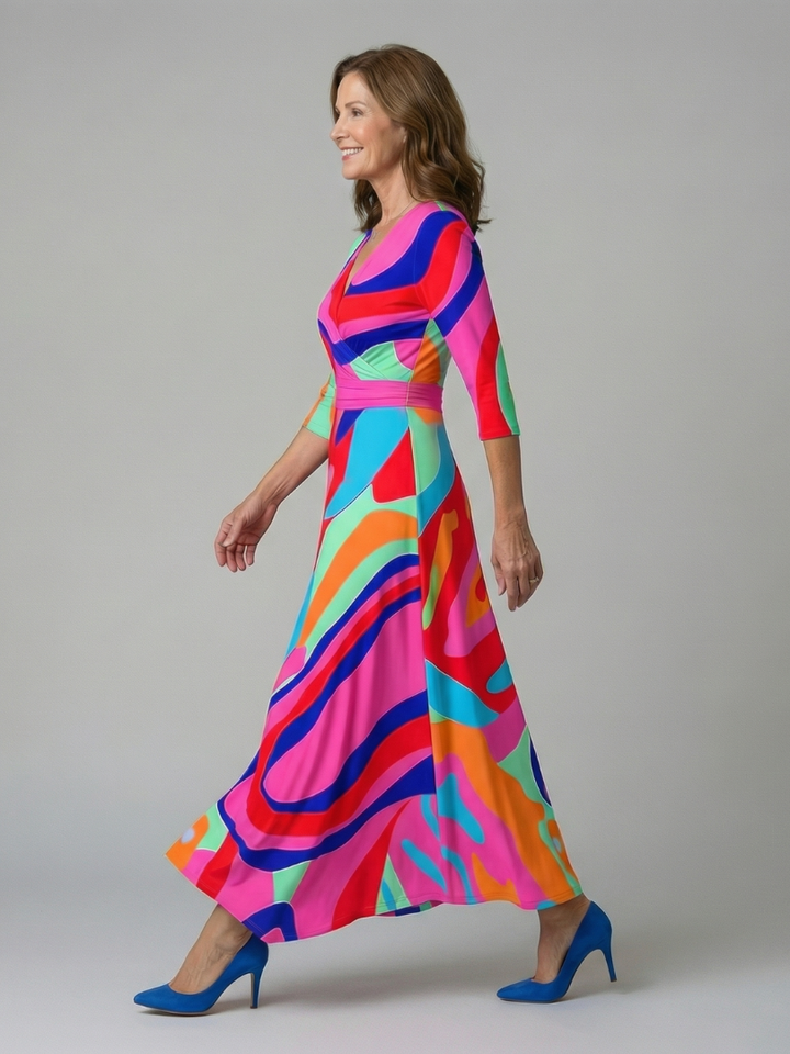 Luna | Floral Cross-Back Maxi Dress