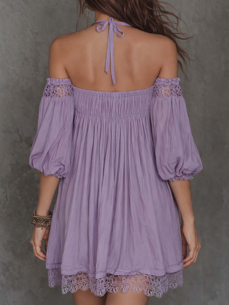Retro Sleeveless Soft Stitch Mini Dress