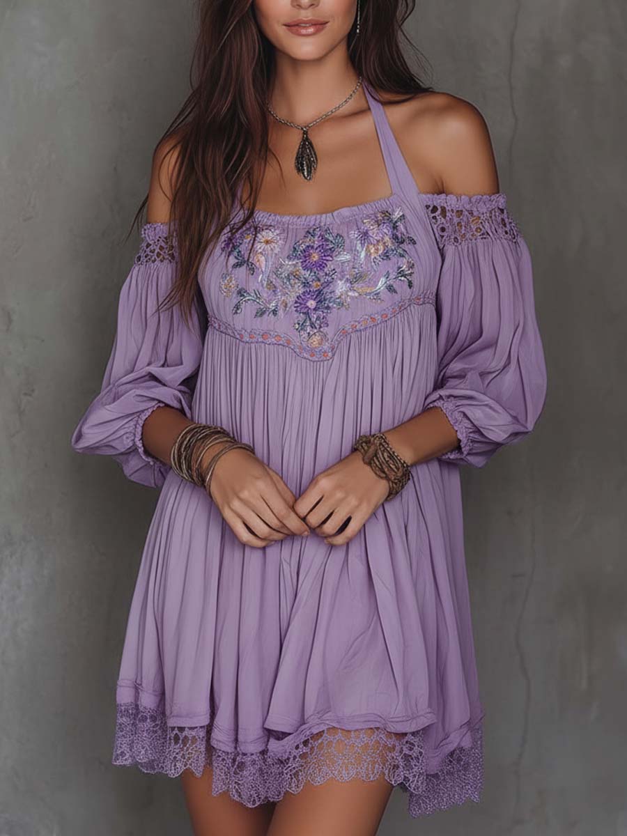 Retro Sleeveless Soft Stitch Mini Dress