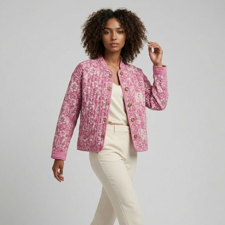 Button-Up Short Quilted Jacket