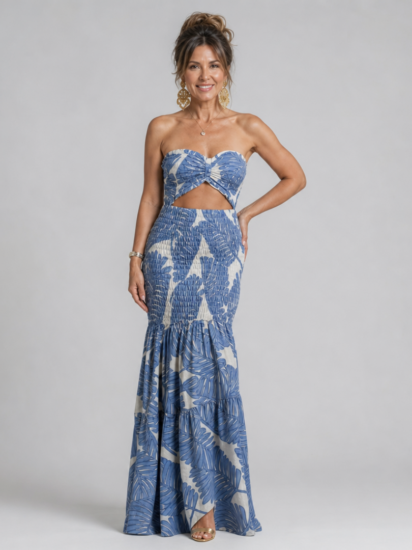 Azaria | Maxi Dress Set Without Straps with Print