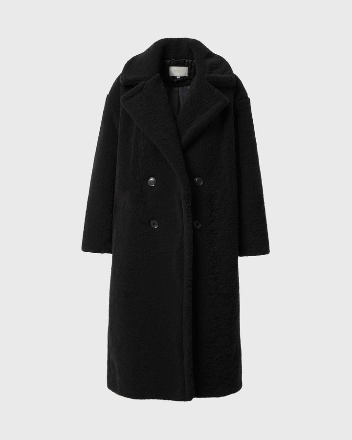 Straight Cut Long Teddy Coat