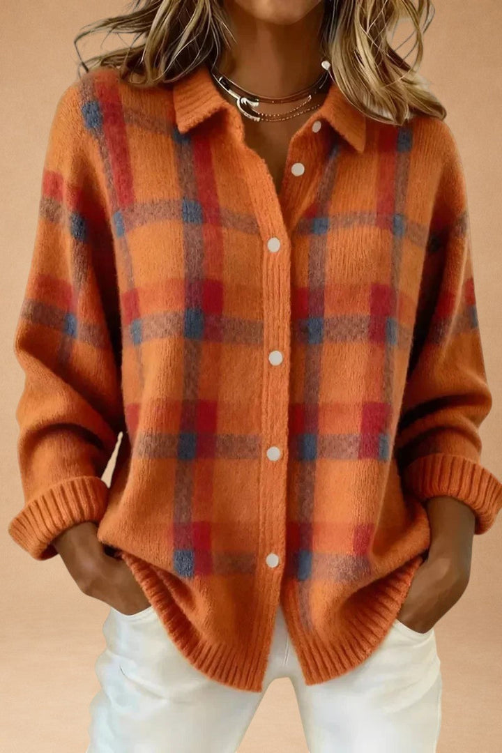 Katerina - Retro Wool Handcrafted Sweater with Contrast