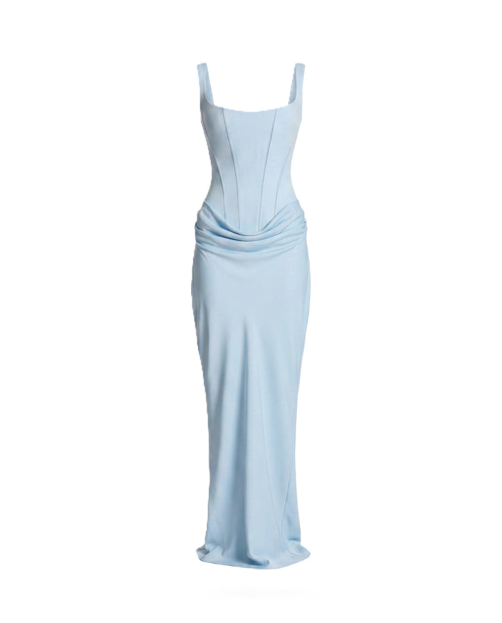 Zdenka | Adjustable Strap Shiny Maxi Dress