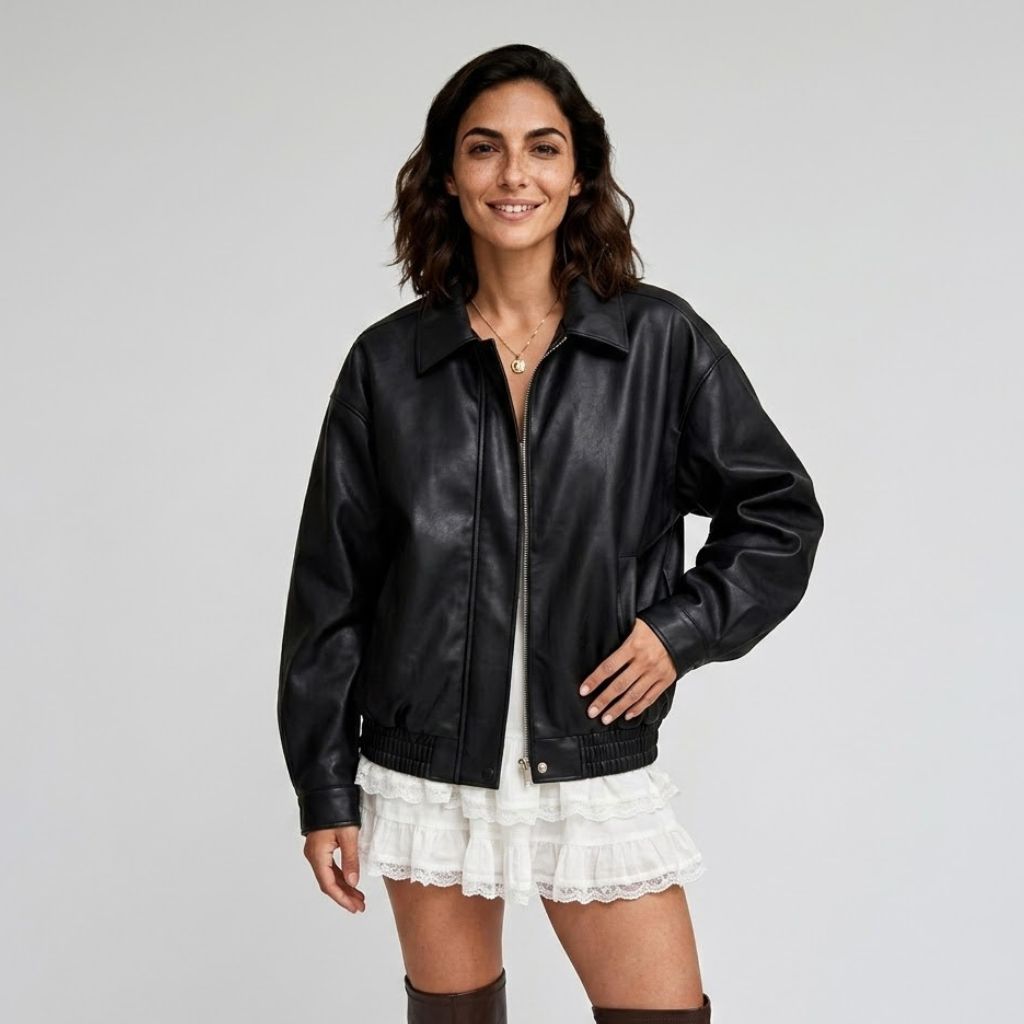 Casual Urban Oversized Jacket with Front Closure