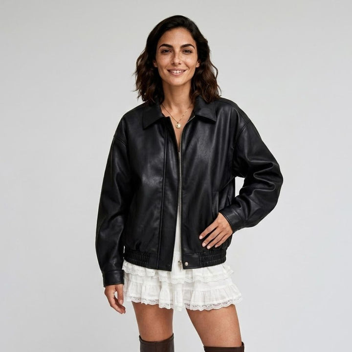 Casual Urban Oversized Jacket with Front Closure