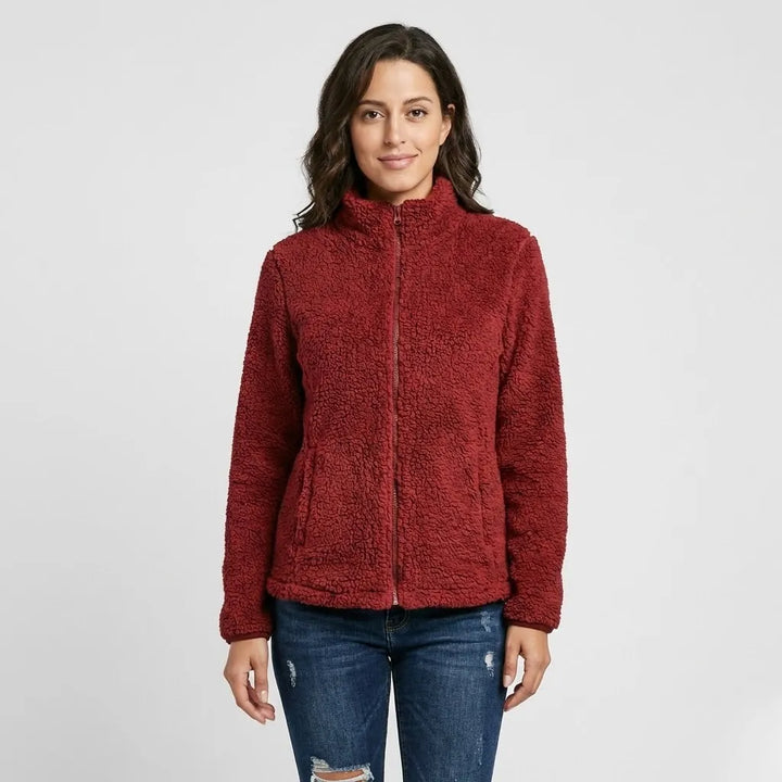 Urban-Style High Collar Fleece Jacket
