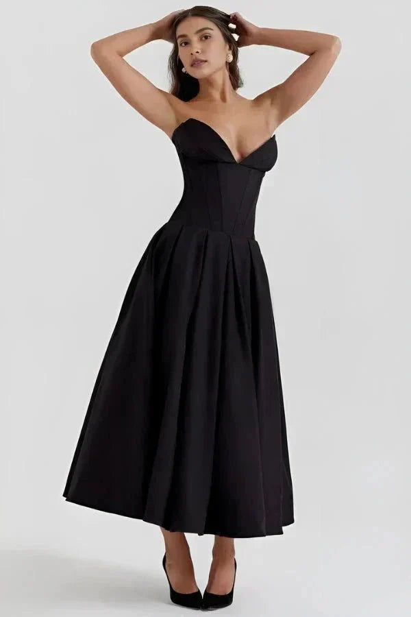 Midi Dress with Structured Bra - No Straps