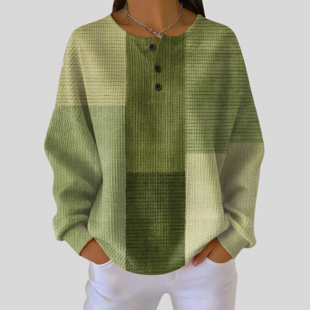 Grada | Cozy Henley Top Featuring Button Accents
