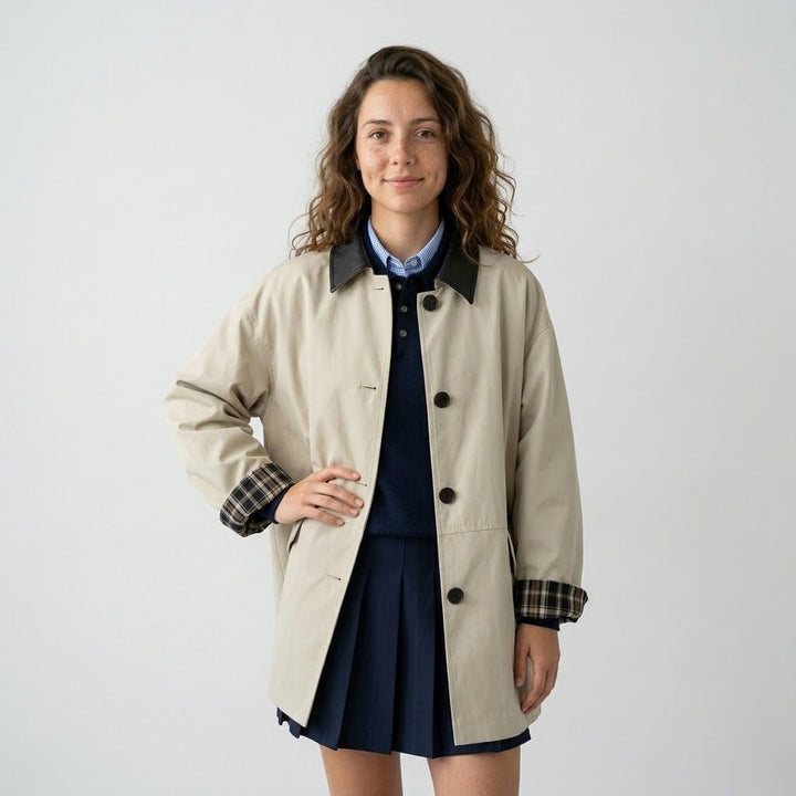 Relaxed Fit Double-Breasted Structured Jacket