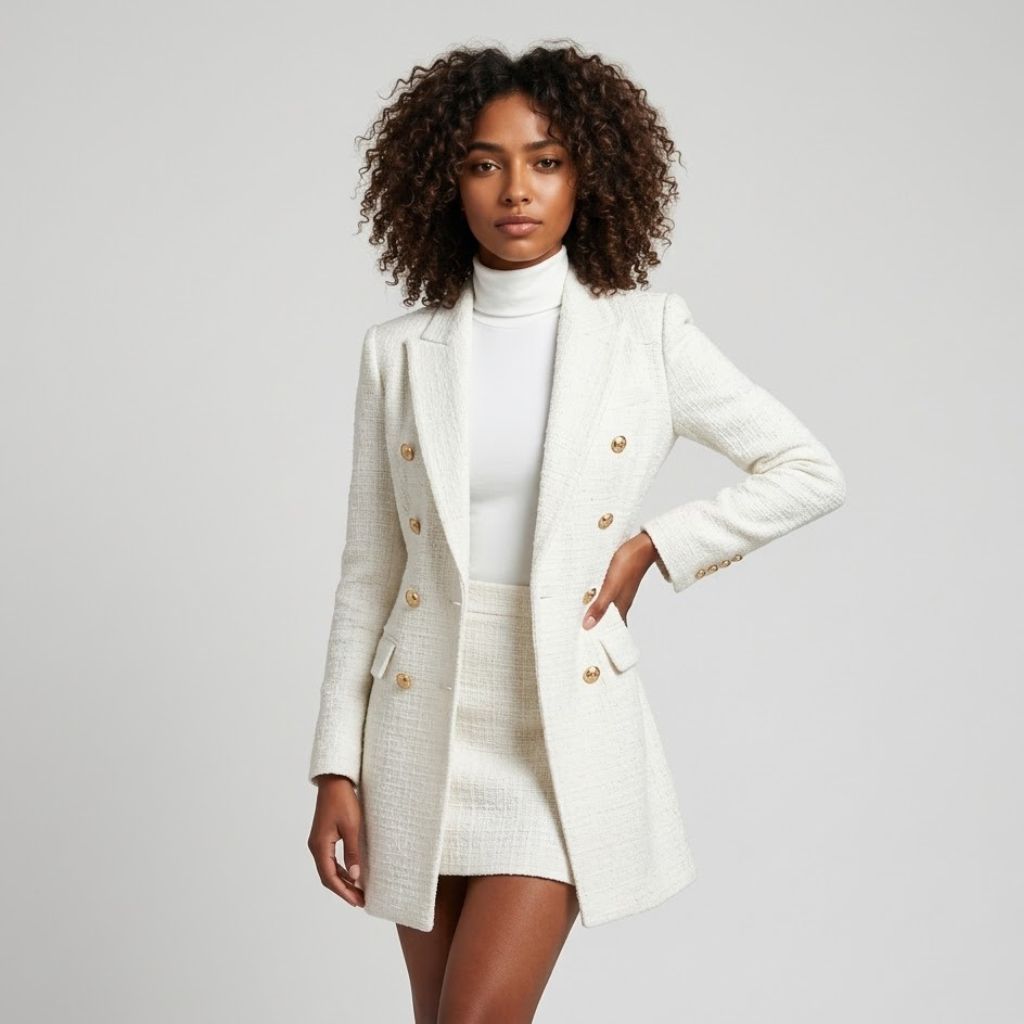 Tailored Double-Breasted Blazer