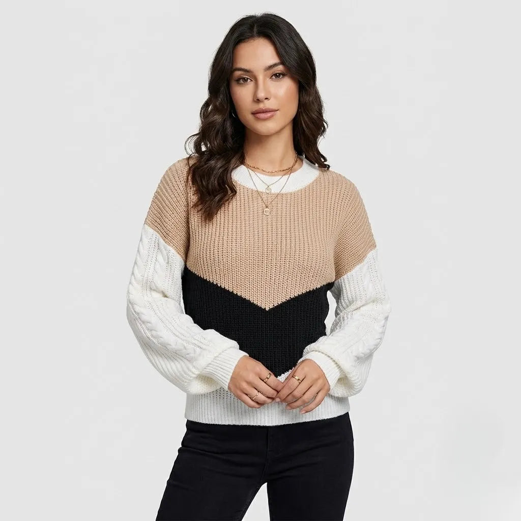 Cozy Relaxed-Fit Knitted Sweater for Effortless Everyday Elegance