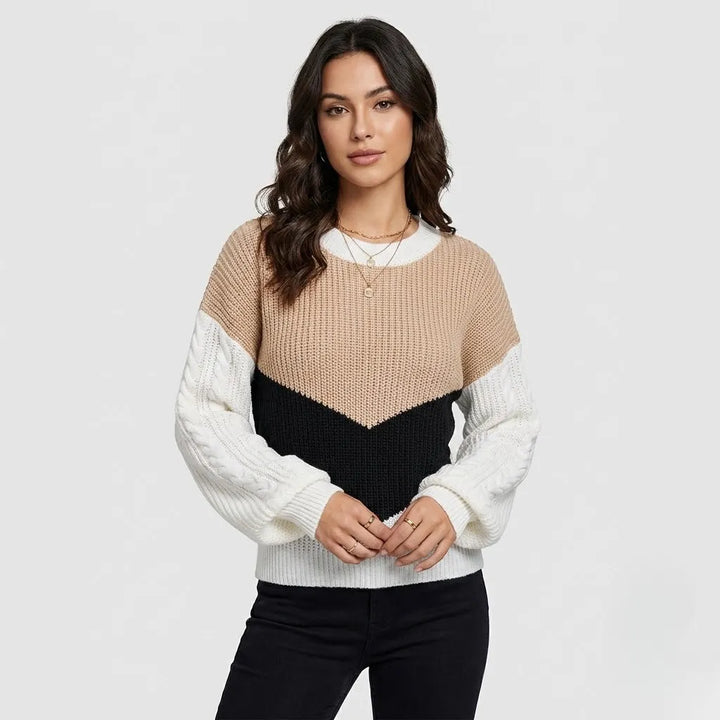 Cozy Relaxed-Fit Knitted Sweater for Effortless Everyday Elegance